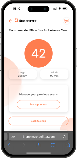 mySHOEFITTER perfect shoe size